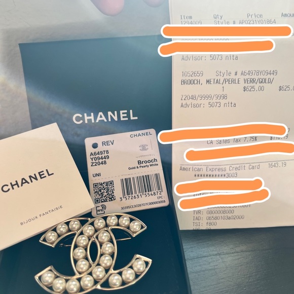 Chanel Pearl CC Brooch - Picture 3 of 3